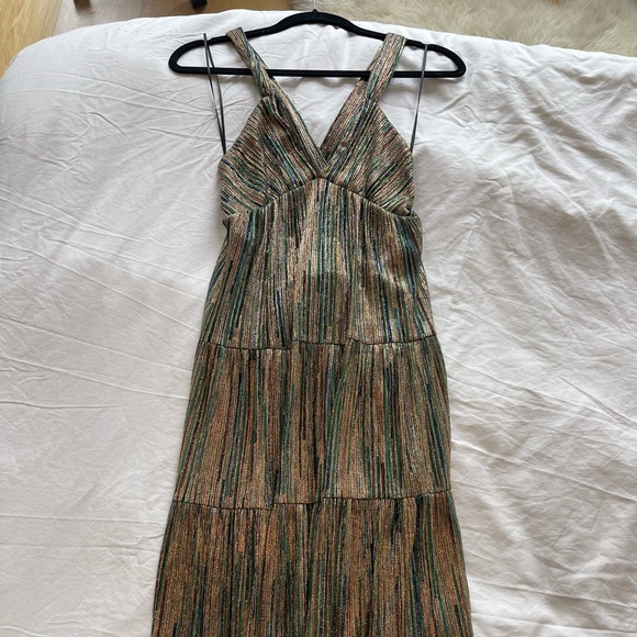 BA&SH Salsa Tiered Metallic Maxi Dress Medium NWT - Picture 5 of 8
